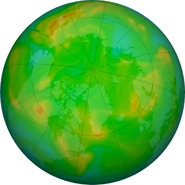 Arctic ozone map for 02 July 2019